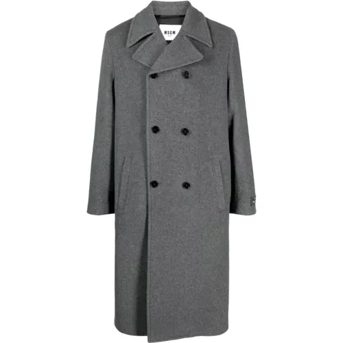 Single-Breasted Coats , male, Sizes: L - Msgm - Modalova