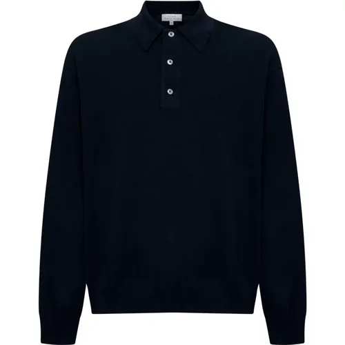 Luxury Wool Long Sleeve Polo , male, Sizes: S - Studio Nicholson - Modalova