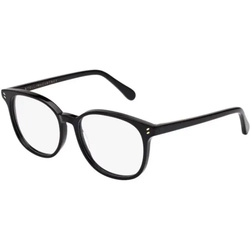 Schwarze Glänzende Rahmenbrille , unisex, Größe: 52 MM - Stella Mccartney - Modalova