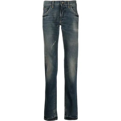 Indigo Denim Skinny Jeans , Herren, Größe: 2XL - Dolce & Gabbana - Modalova