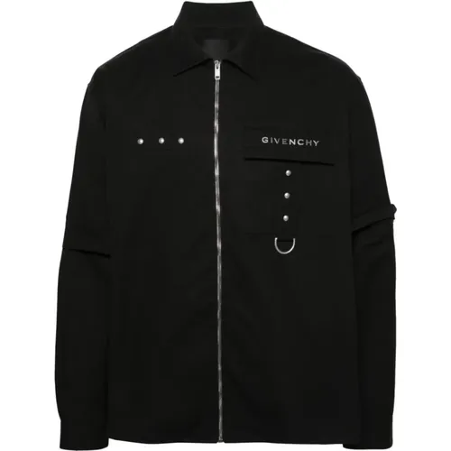 Zip-Up Detachable Sleeve Shirt , male, Sizes: L - Givenchy - Modalova