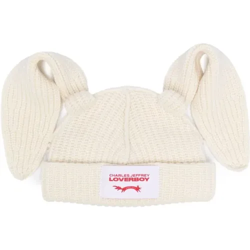 Fishermans Knit Hat with Bunny Ears , male, Sizes: ONE SIZE - Loverboy by Charles Jeffrey - Modalova