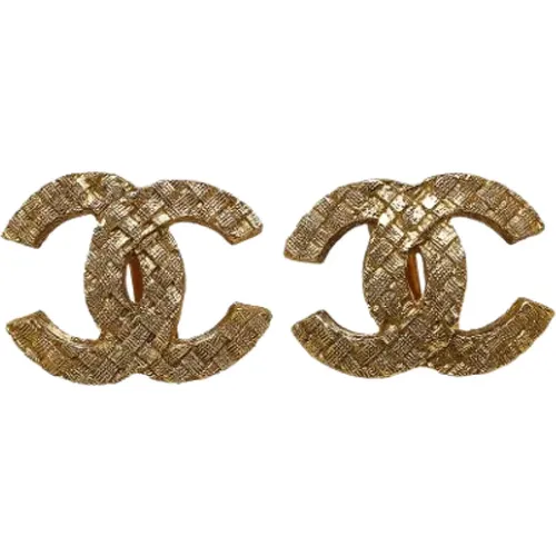 Pre-owned Gold earrings , female, Sizes: ONE SIZE - Chanel Vintage - Modalova