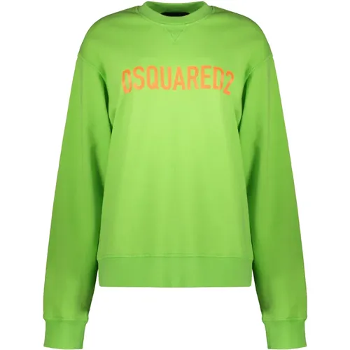 Baumwoll-Sweatshirt mit Logodetail , Damen, Größe: M - Dsquared2 - Modalova