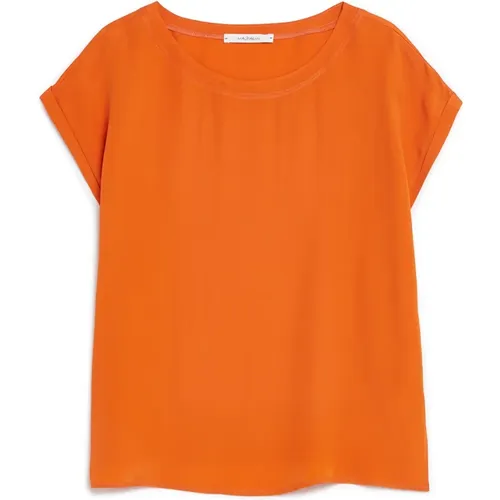 Fließende Crepe Boxy Shirt , Damen, Größe: XS - Maliparmi - Modalova