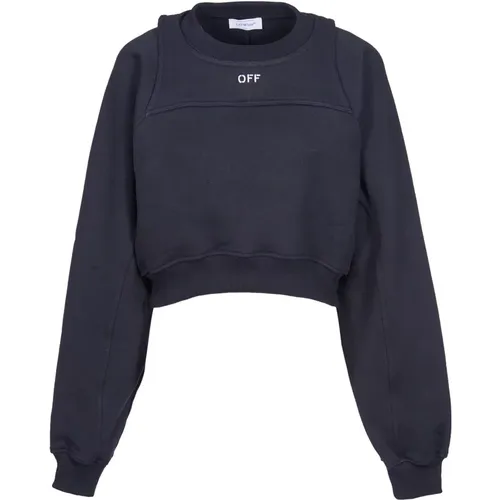 Schwarze Sweaters mit Pinafore Metal , Damen, Größe: L - Off White - Modalova