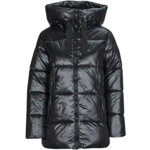 Kapuzen Steppjacke Schwarz , Damen, Größe: XS - Only - Modalova