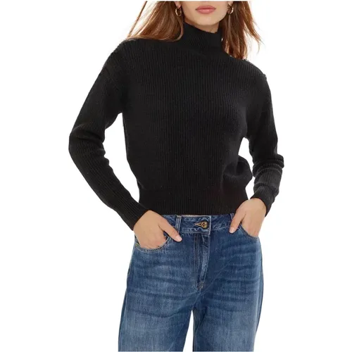 Ribbed Turtleneck Sweater with Buttons , female, Sizes: S, L, M, XS - Guess - Modalova