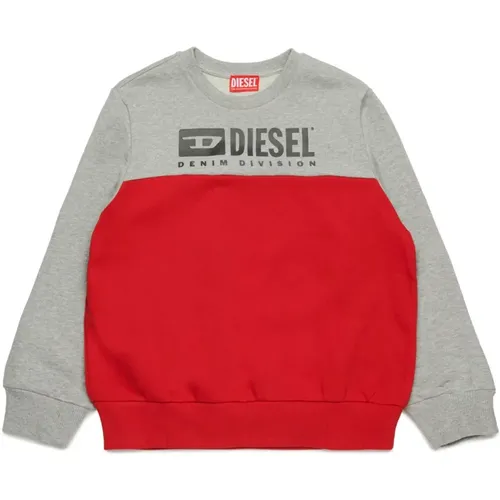 Crew-neck colorblock branded sweatshirt - Diesel - Modalova