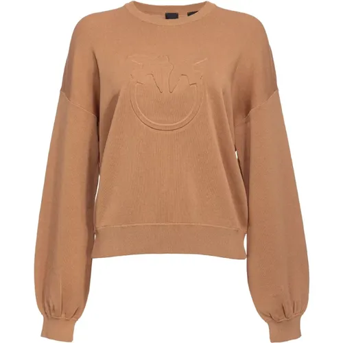 Camel Pullover mit Technischem Logo - pinko - Modalova