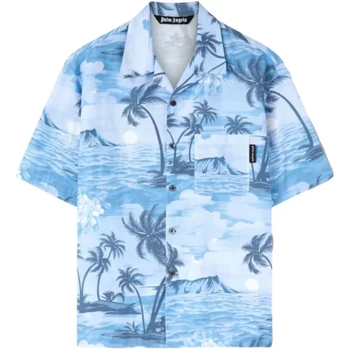 Blue Shirts Ss24 , male, Sizes: S - Palm Angels - Modalova