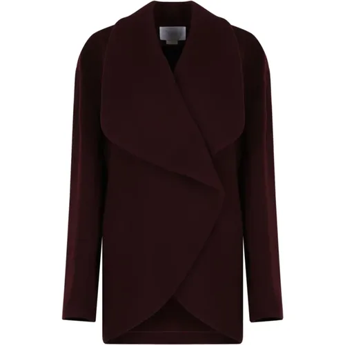 Chocolate Shawl Collar Wool Coat , female, Sizes: XS, S - Genny - Modalova