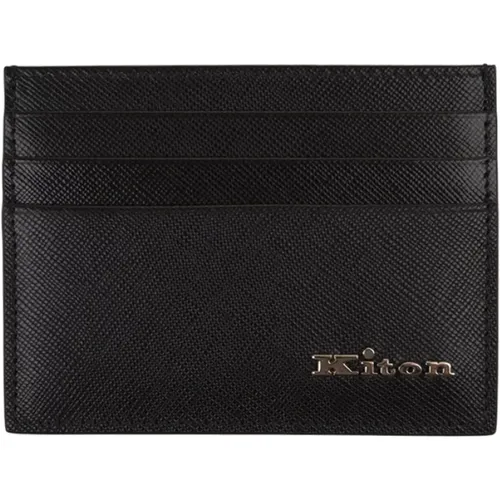 Leather Card Case Wallet , male, Sizes: ONE SIZE - Kiton - Modalova