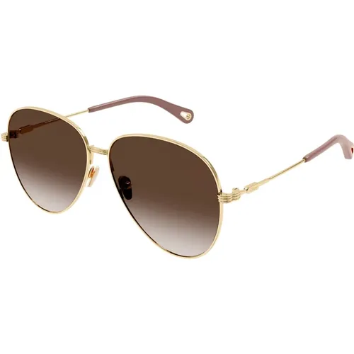 Goldbraune Sonnenbrille Ch0177S 002,Sunglasses - Chloé - Modalova