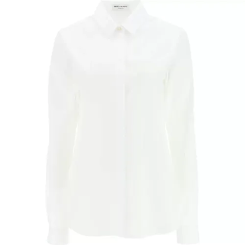 Klassisches Weißes Button-Up Hemd - Saint Laurent - Modalova
