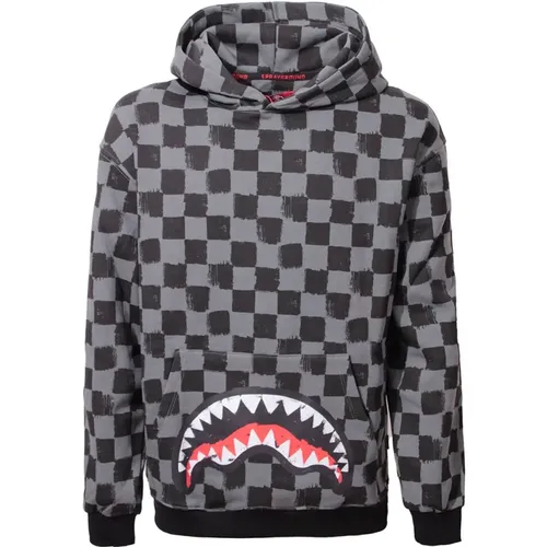 Grey Hooded Sweater with Logo Print , male, Sizes: L, XS, M, XL, S - Sprayground - Modalova