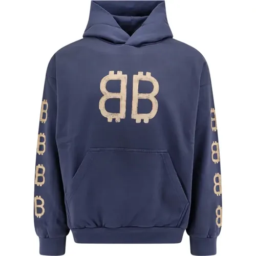 Blaue Crypto Sweatshirt Hoodie Aw24 - Balenciaga - Modalova