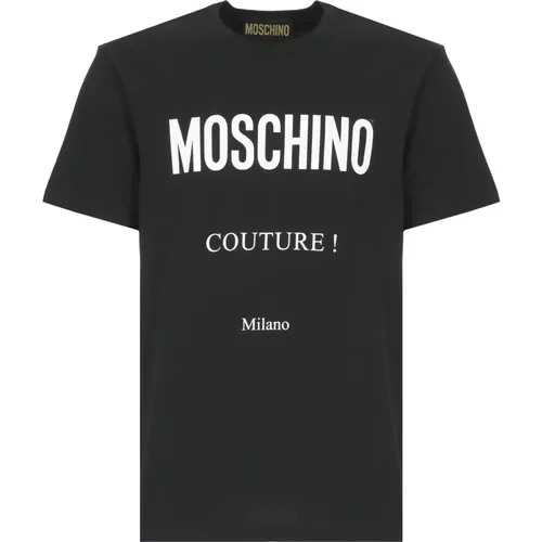 Cotton T-shirt with Logo Print , male, Sizes: M, S - Moschino - Modalova