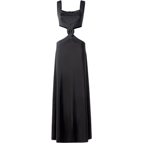 Braided Detail Jersey Long Dress , female, Sizes: XS, 2XS - MVP wardrobe - Modalova