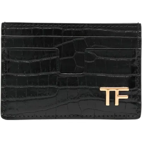 Leather cardholder , male, Sizes: ONE SIZE - Tom Ford - Modalova