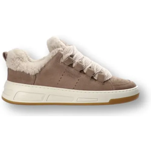 Taupe Wildleder Skater Sneakers mit Lammfell , Damen, Größe: 40 EU - Copenhagen Studios - Modalova