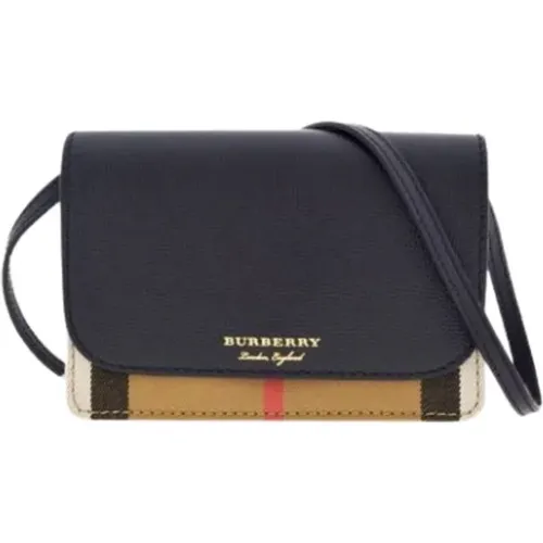 House Checks Leather Crossbody Bag , female, Sizes: ONE SIZE - Burberry - Modalova