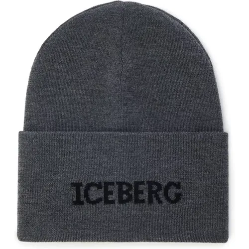 Merino Wool Knit Beanie Hat , male, Sizes: ONE SIZE - Iceberg - Modalova