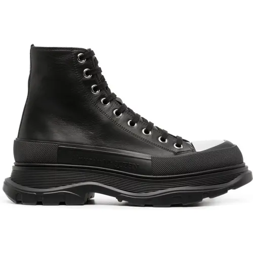 Lace-Up Leather Boots , male, Sizes: 7 UK, 8 UK - alexander mcqueen - Modalova