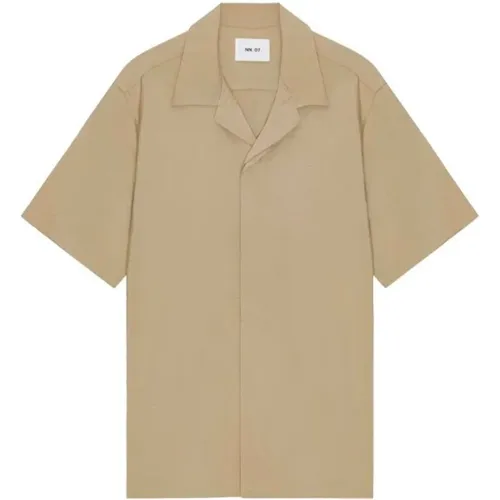 Light Seersucker Blend Shirt , male, Sizes: L, S - Nn07 - Modalova