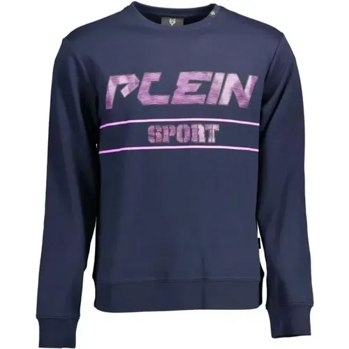 Blaues Sport-Sweatshirt mit Logo-Detail , Herren, Größe: 2XL - Plein Sport - Modalova