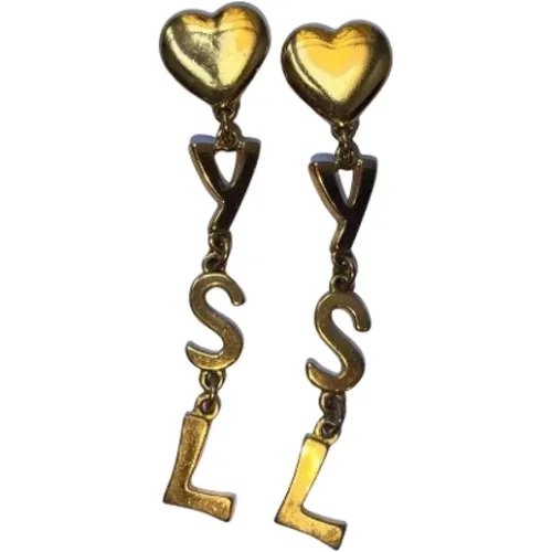 Pre-owned Metal earrings , female, Sizes: ONE SIZE - Yves Saint Laurent Vintage - Modalova