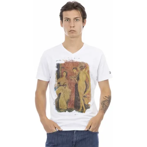 Kurzarm V-Ausschnitt T-Shirt - Trussardi - Modalova