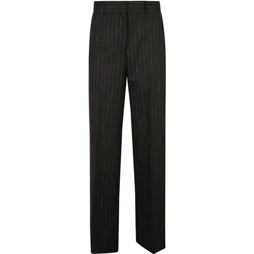 Pinstripe Wide-Leg Trousers Aw23 , female, Sizes: XS, 2XS - Msgm - Modalova