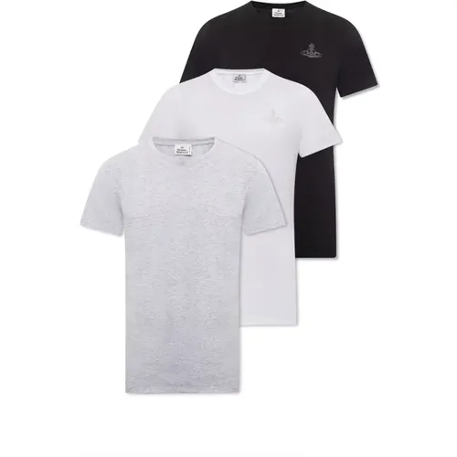 Marken T-Shirt Dreierpack , Herren, Größe: L - Vivienne Westwood - Modalova