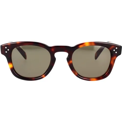 Geometric Sunglasses with Havana Frame and Lenses , female, Sizes: 49 MM - Celine - Modalova