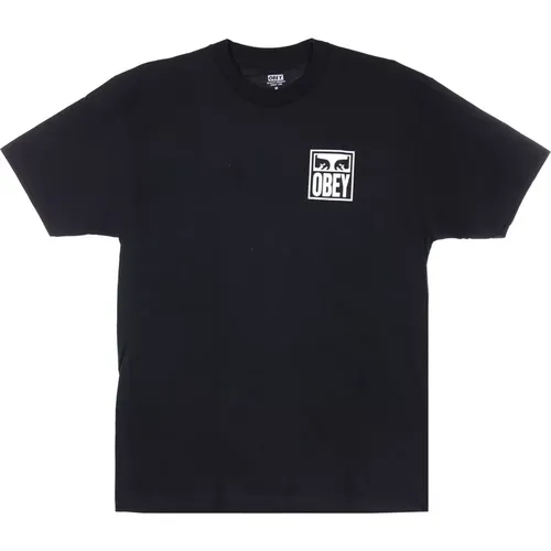 Schwarzes Eyes Icon Herren T-Shirt , Herren, Größe: S - Obey - Modalova