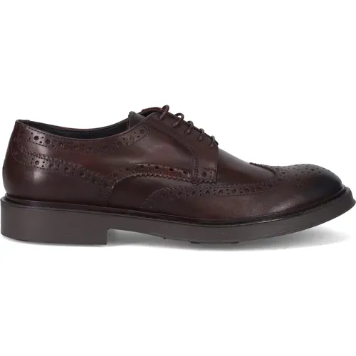 Klassische Braune Flache Schuhe , Herren, Größe: 45 EU - Sangiorgio - Modalova