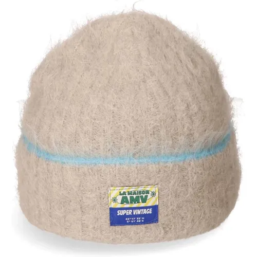 Weiche Mütze mit Umschlag und Logo-Patch,Weiche Beanie mit Umschlag Logo Patch - American vintage - Modalova