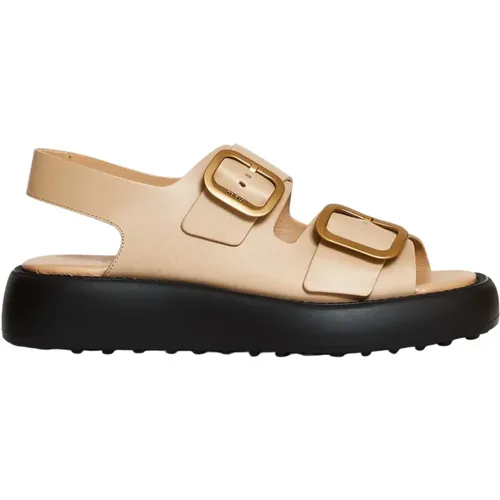 Leather Flat Sandals Aw22 , female, Sizes: 7 UK, 3 UK - TOD'S - Modalova