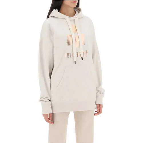 Sweatshirt mit verstellbarer Kapuze und metallischem Logo - Isabel Marant Étoile - Modalova