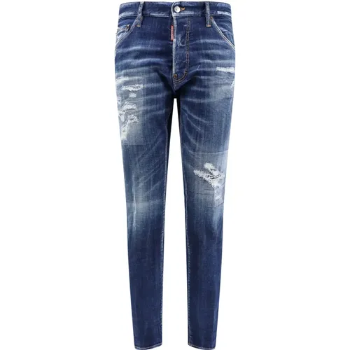 Destroyed Effect Jeans with Logo Detail , male, Sizes: M, XL - Dsquared2 - Modalova