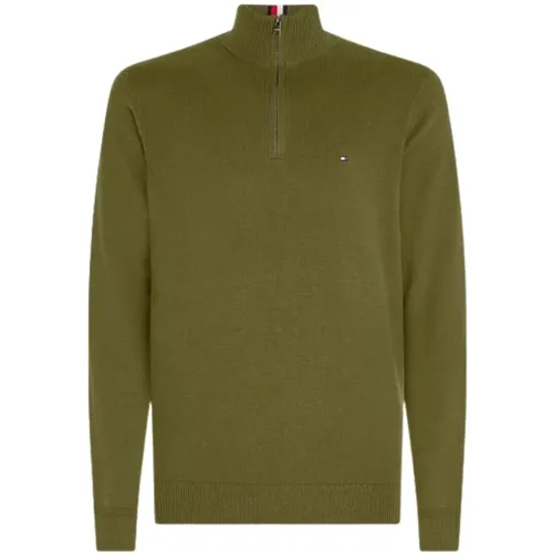 Demi Zip Sweater in Cotton Cashmere Blend , male, Sizes: L, M, XL - Tommy Hilfiger - Modalova