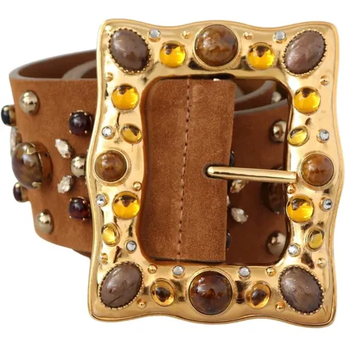 Studded Leather Belt , female, Sizes: 80 CM - Dolce & Gabbana - Modalova