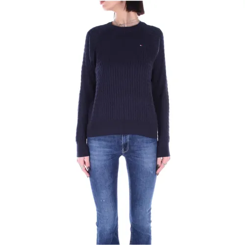 Logo Front Sweater Cotton , female, Sizes: S, XL, L - Tommy Hilfiger - Modalova