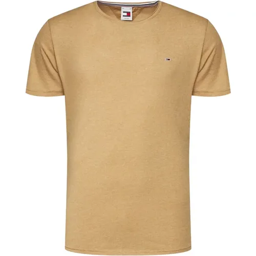 Eng anliegendes T-Shirt mit Besticktem Logo , Herren, Größe: M - Tommy Jeans - Modalova