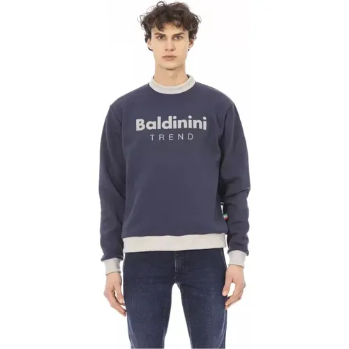 Blauer eleganter Sweatshirt mit langen Ärmeln , Herren, Größe: L - Baldinini - Modalova