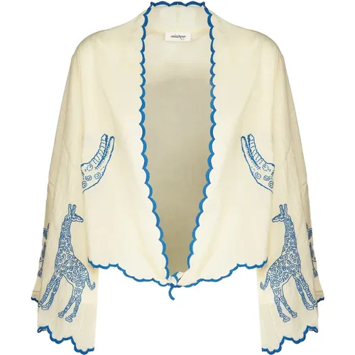 Natural Cotton Embroidered Shirt , female, Sizes: XS, M, L, S - Ottod'Ame - Modalova