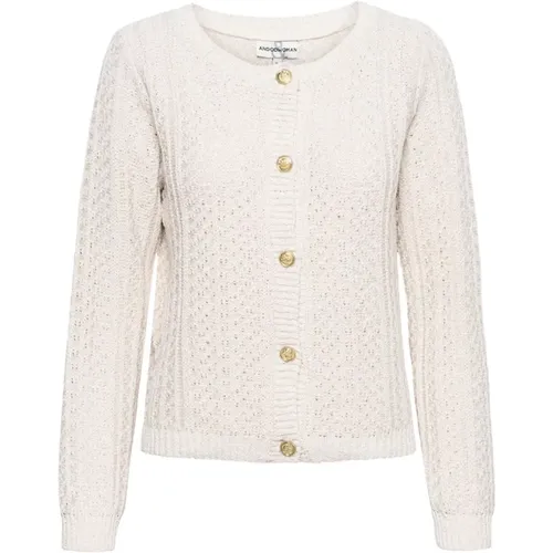 Fancy Strick Creme Pullover , Damen, Größe: M - &Co Woman - Modalova