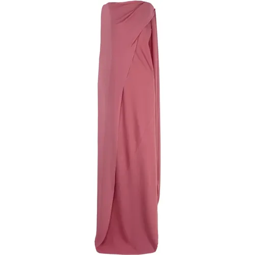 Crimson Silk Party Dress with Stole , female, Sizes: M, S - Cortana - Modalova