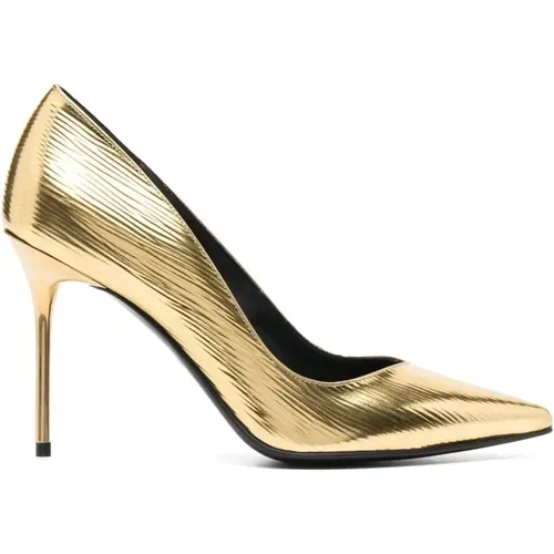 Gold Closed High Heel Pumps , female, Sizes: 4 UK, 3 UK, 4 1/2 UK, 6 UK, 6 1/2 UK - Balmain - Modalova